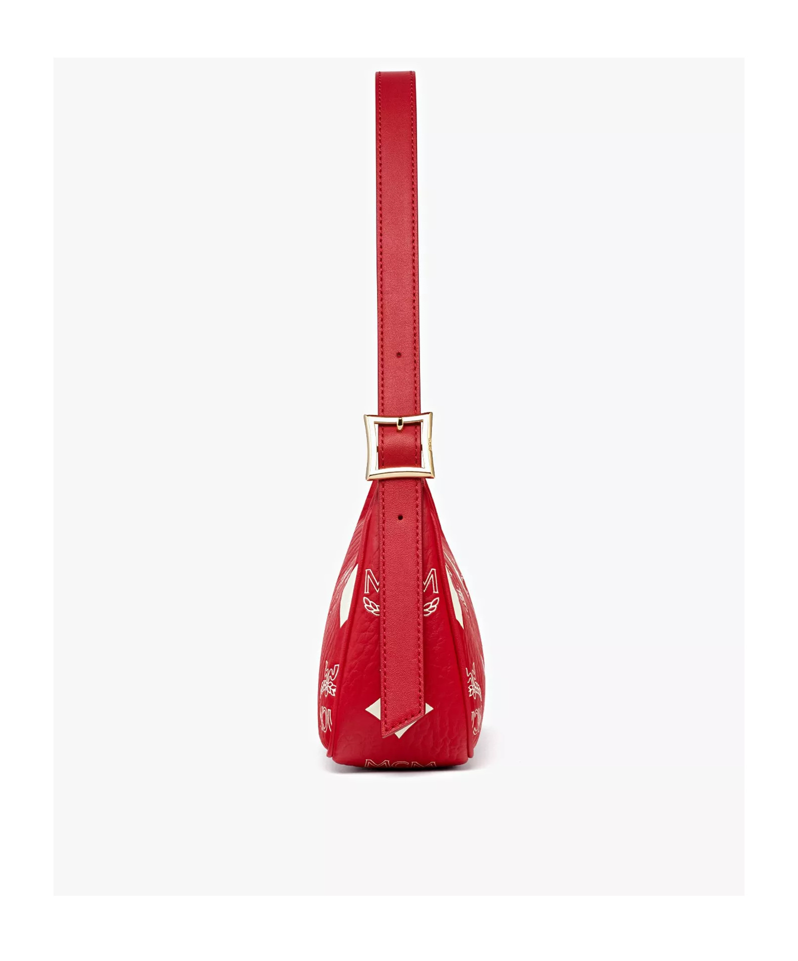 Mcm Aren Shoulder Bag In Maxi Visetos In Red