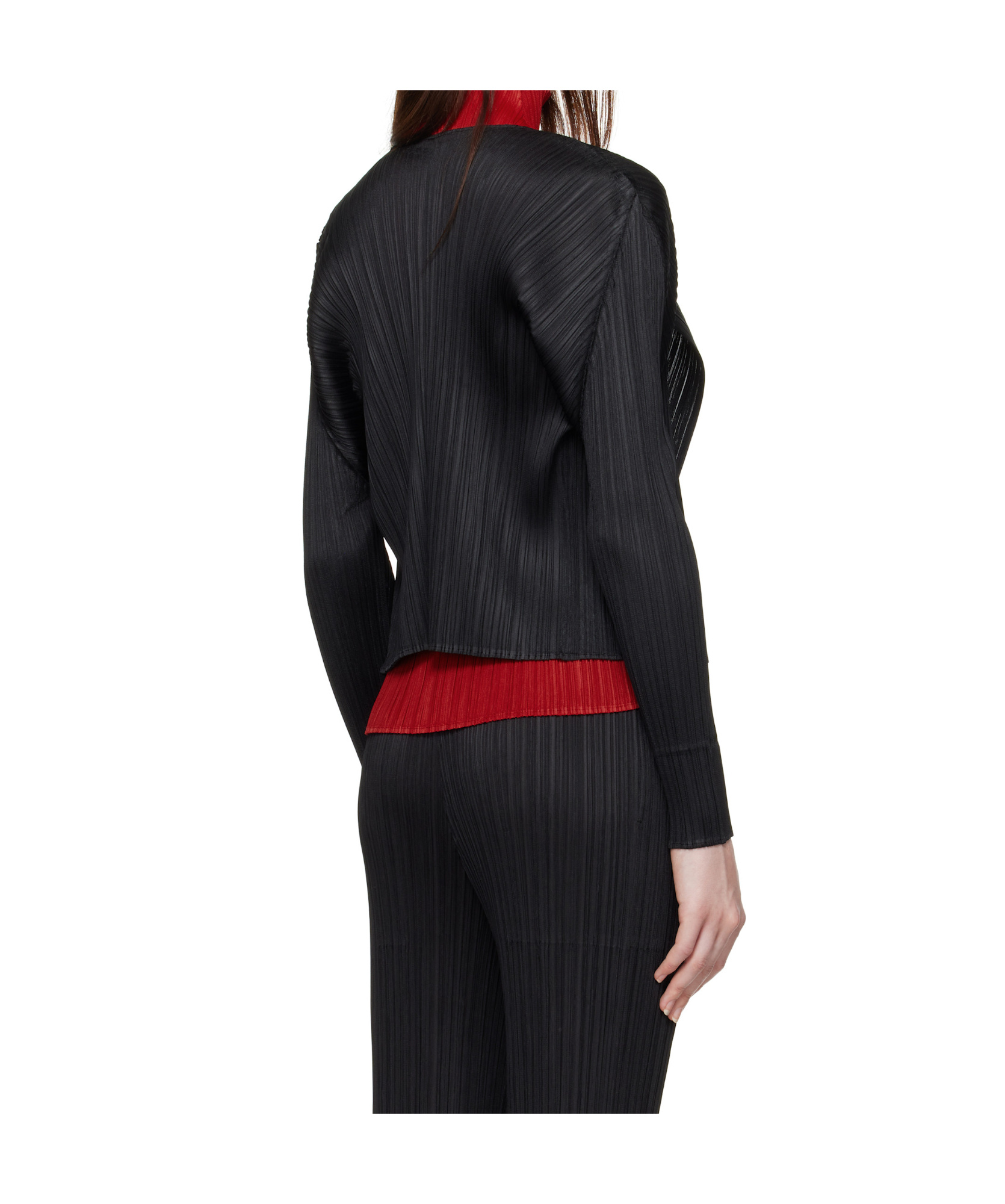 Issey Miyake Technical-pleated Cardigan In Black