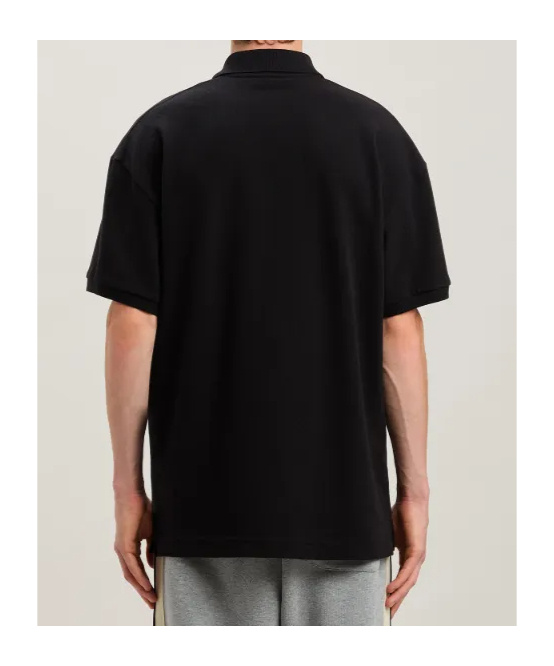 Shop Palm Angels Curved Logo Embroidered Polo Shirt In Black