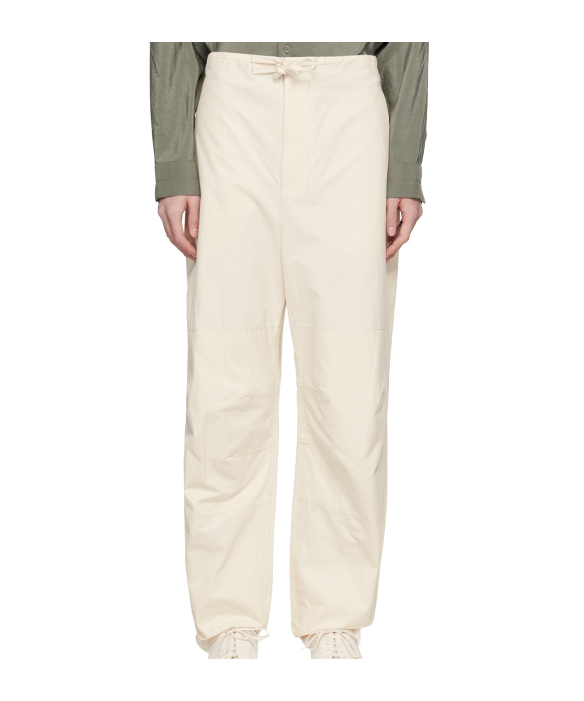 Lemaire Maxi Strap-up Casual Pants In White
