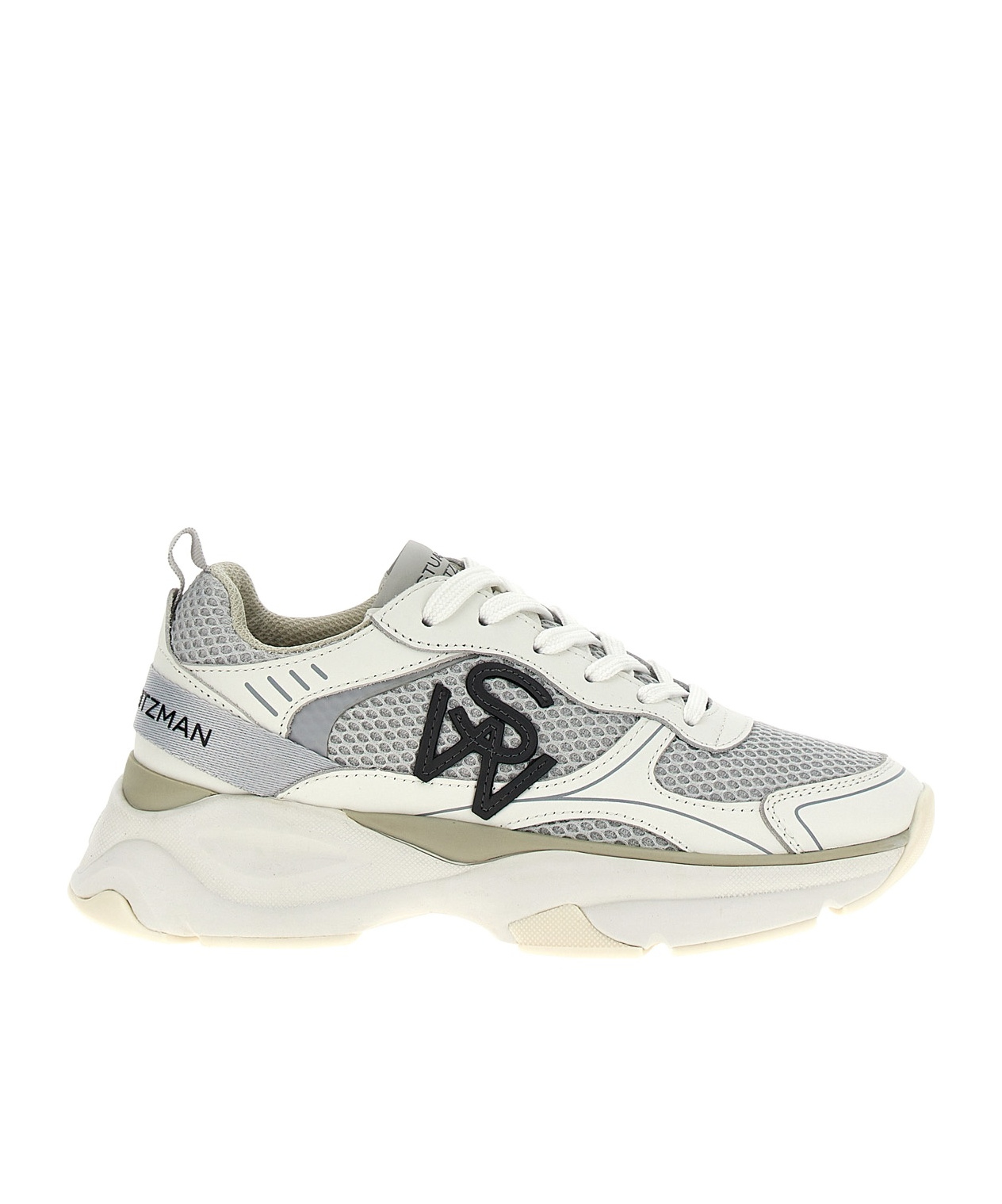 Stuart Weitzman Logo-patch Mesh Chunky Sneakers In White