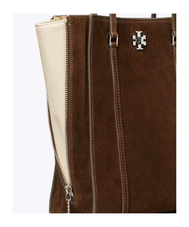 Tory Burch Small Kira Turnlock Suede Tote Bag