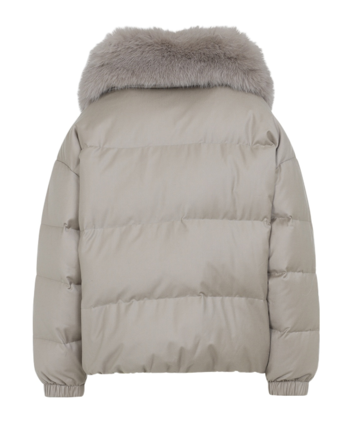 Yves Salomon Luxurious Puffer Jacket With Faux Fur Collar In Gray