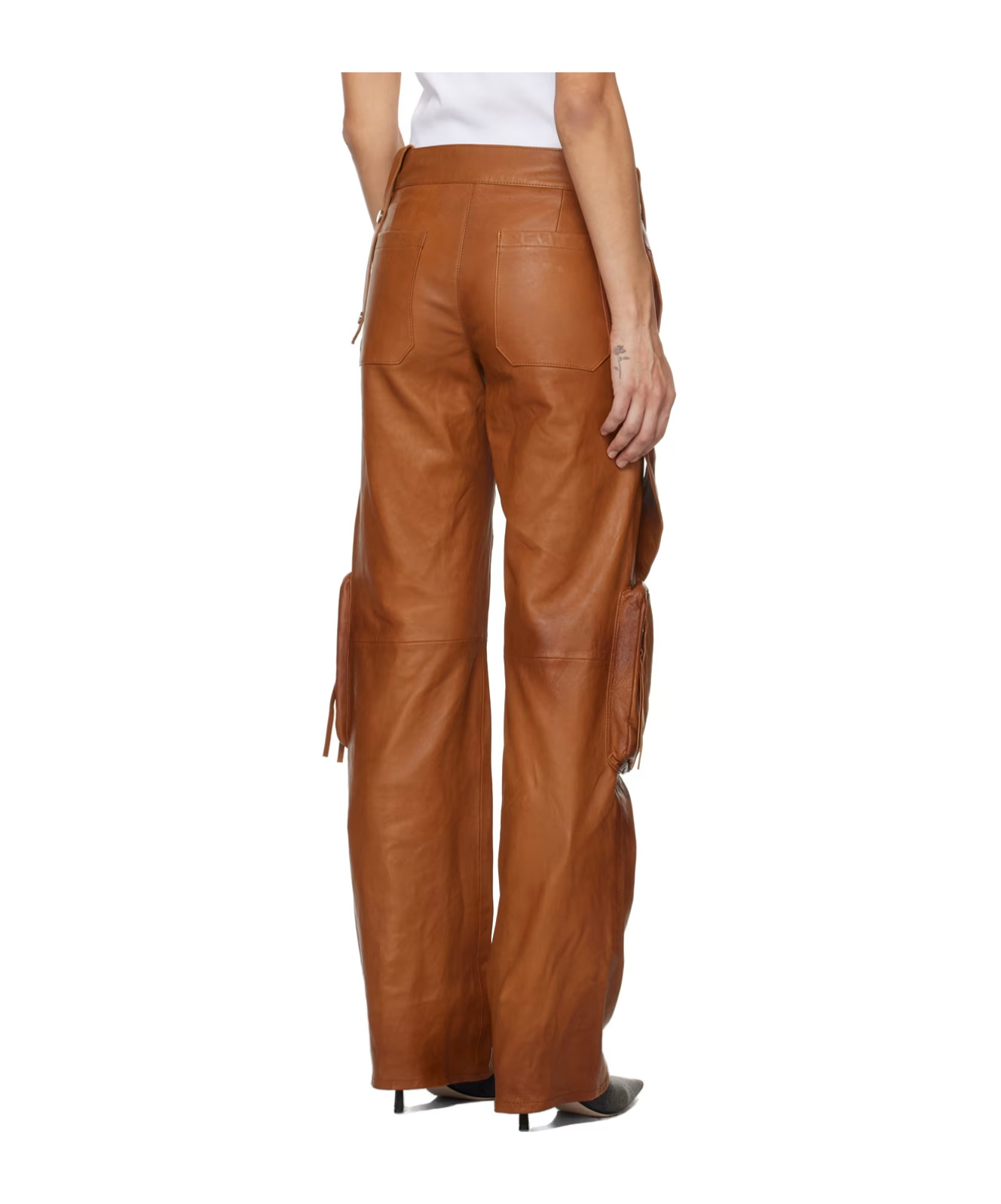 Blumarine Snap Belt Loop Casual Pants In Brown