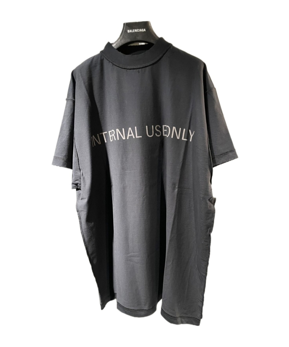 Balenciaga Internal Use Only Inside-out T-shirt In Black