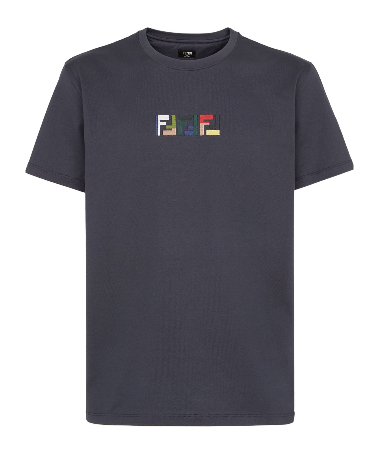 Fendi Short-sleeved Round Collar T-shirt In Black