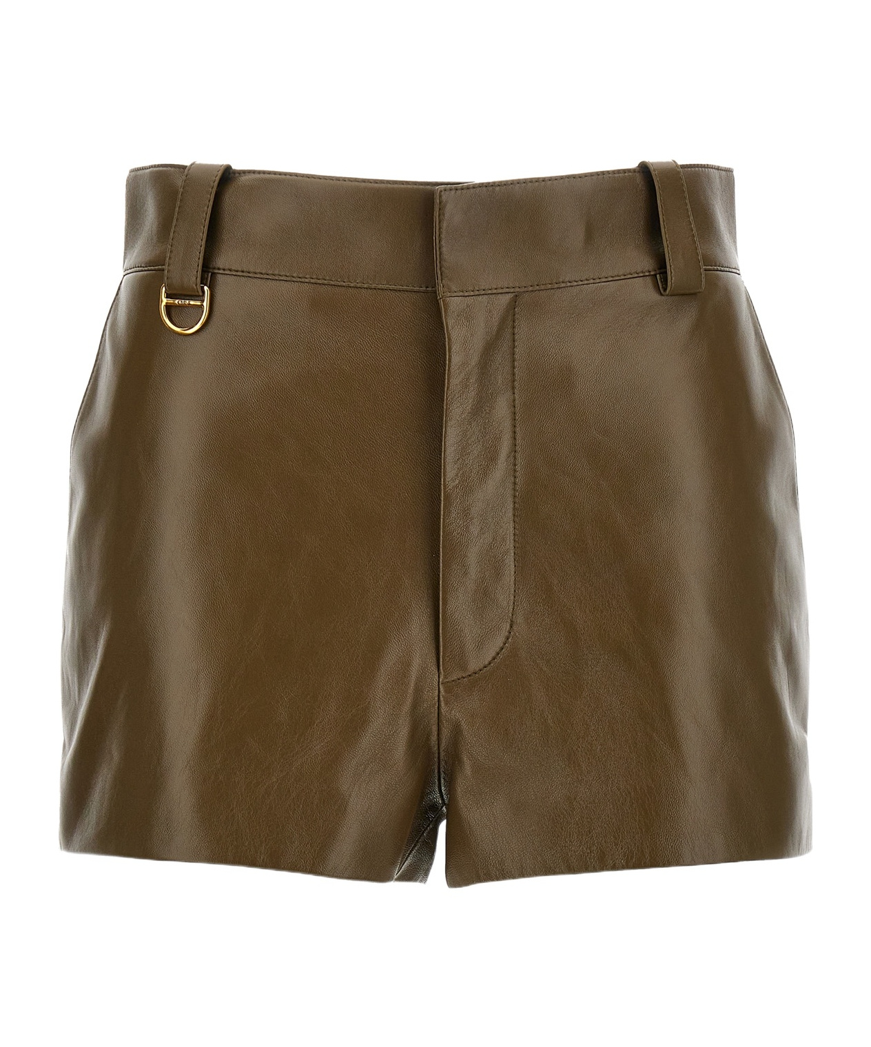 Chloé Nappa Shorts Bermuda, Short Green In Brown