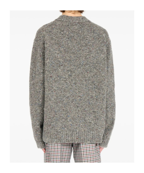 Maison Margiela Textured Button-up Cardigan In Gray