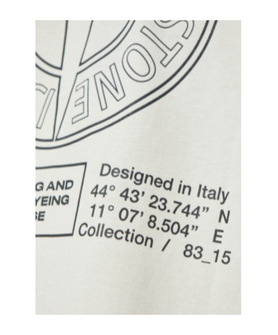 Stone Island Cotton Crew Neck T-shirt With Graphic Print In Neutral
