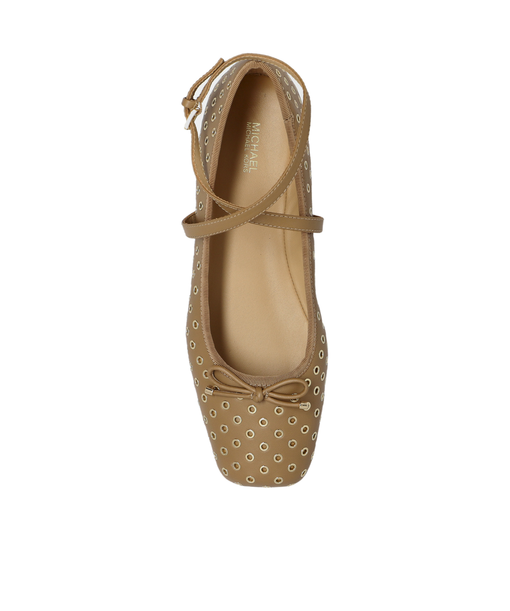 Michael Kors Round Head Ballet Shoes In Brown