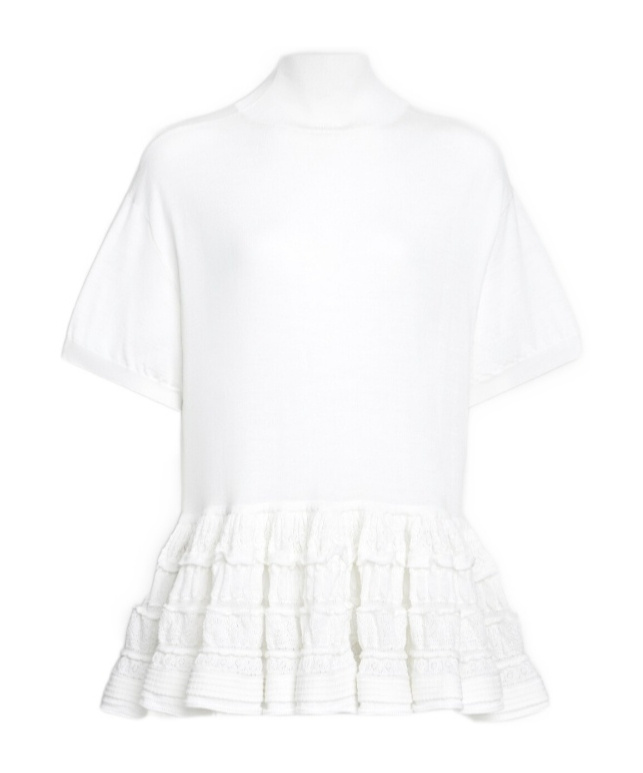 Alaïa Wool Crinoline Top In White