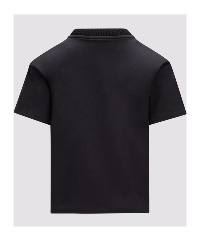 Moncler Logo-embroidered Cotton T-shirt In Black