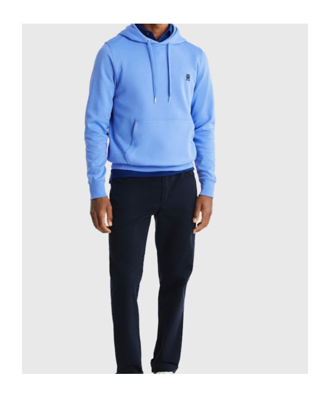 Tommy Hilfiger Letters Hooded Hooded Hoodie In Blue