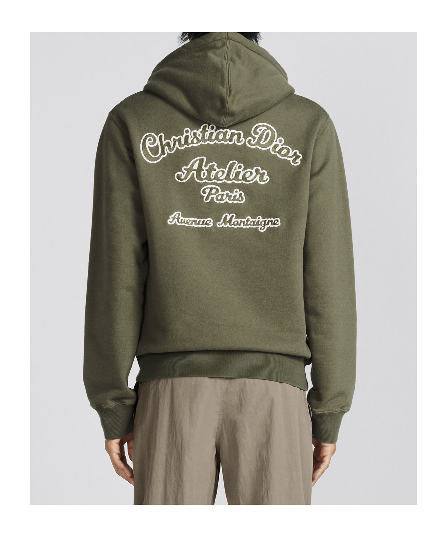 Dior Embroidery Hooded Hoodie In Green