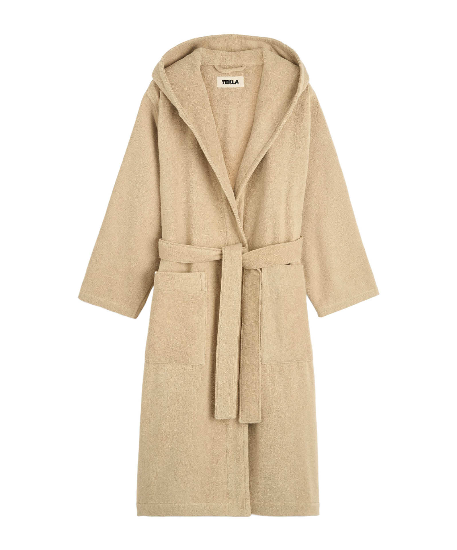 Tekla Terry Hooded Bathrobe In Neutral