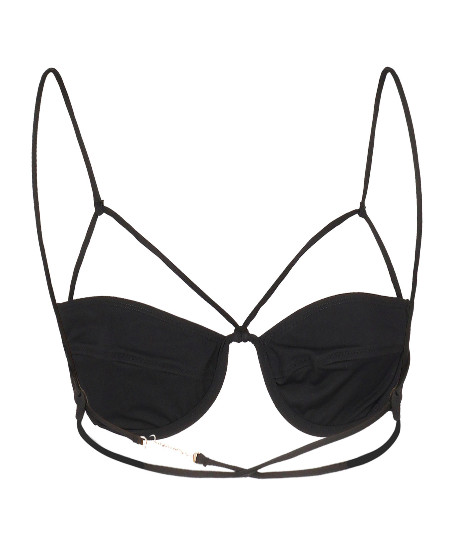 Jacquemus Le Haut De Maillot Signature Bikini Top In Black