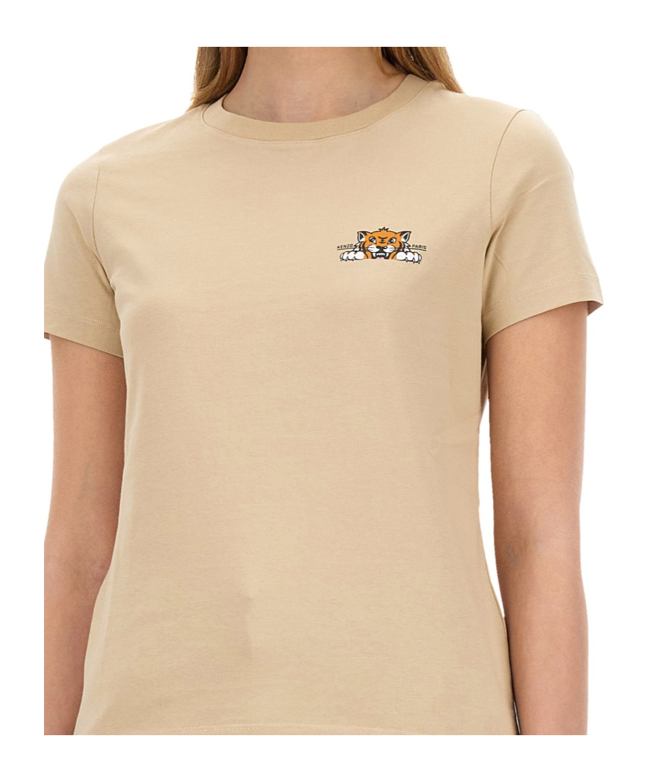 Kenzo Happy Tiger T-shirt In Nude