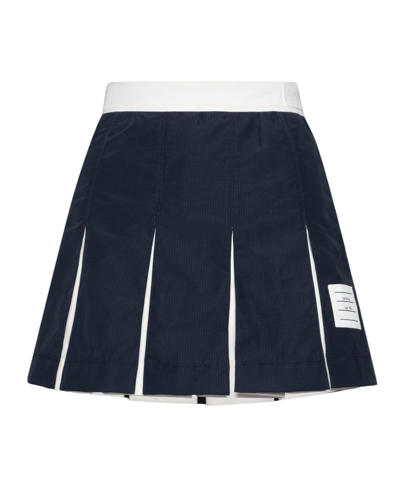 THOM BROWNE PLEATED RIPSTOP MINISKIRT