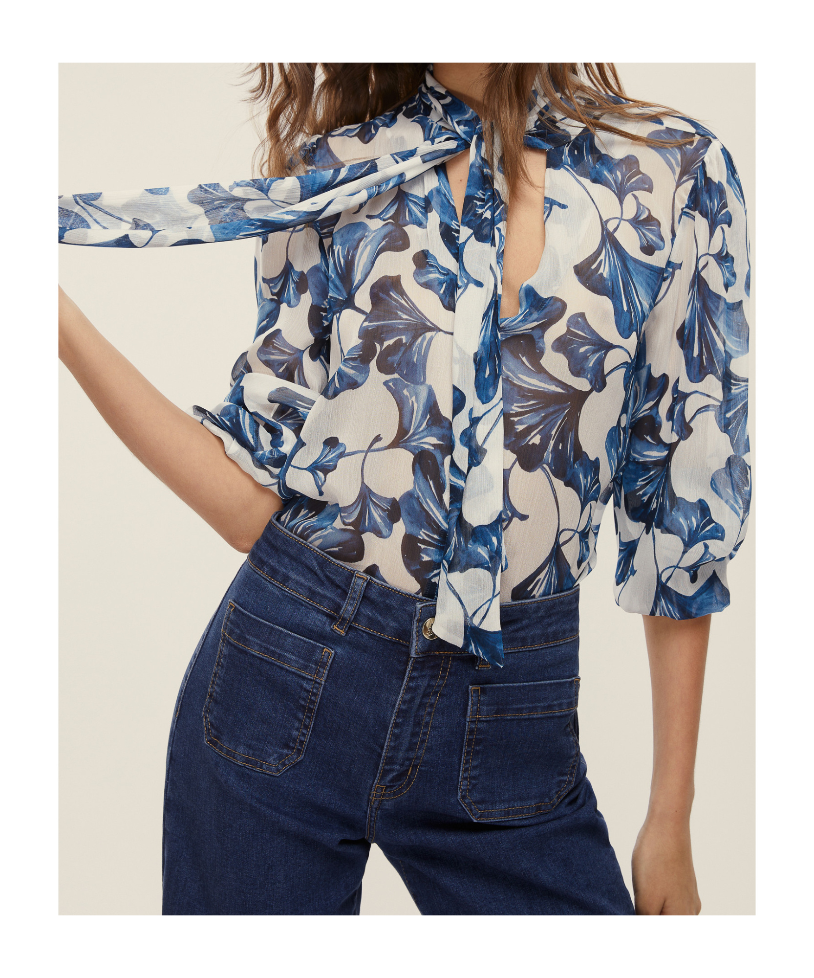 Marella Shirt With Sash Detail - Turquoise In Multi