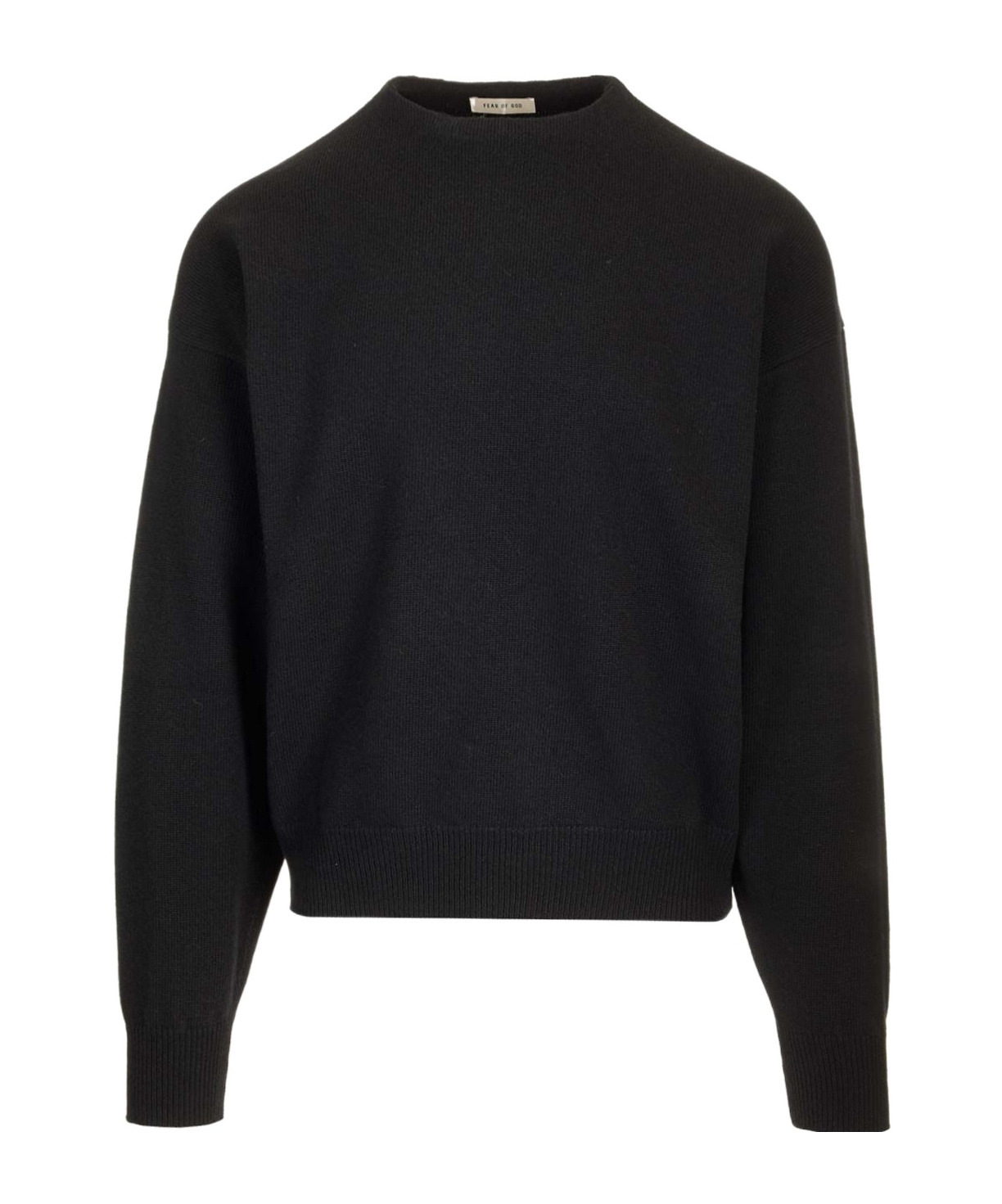 Shop Fear Of God Fine-knit Crew-neck Sweater In Black