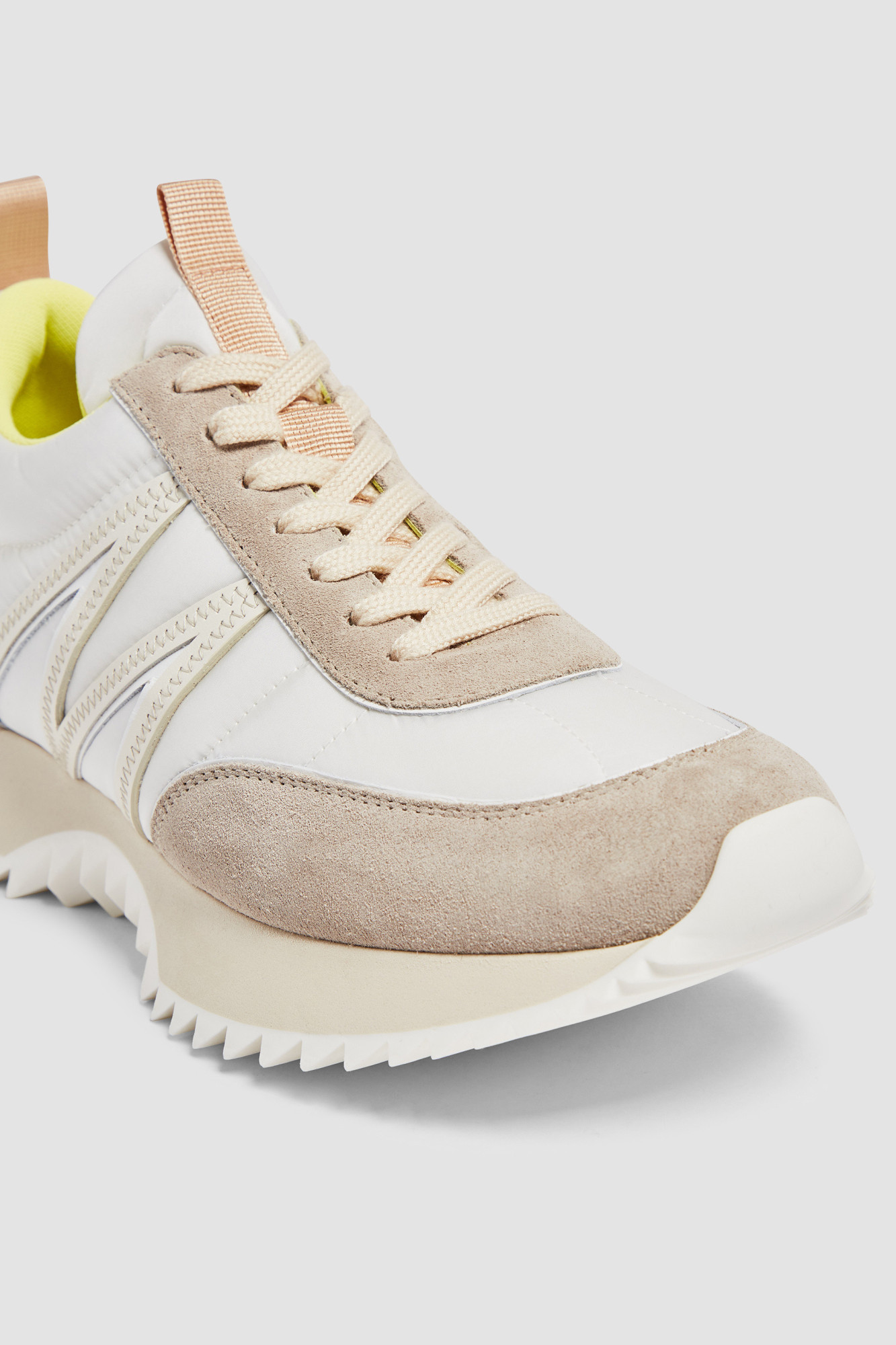 Moncler Pacey Sneakers Leather M-shaped Detail In Multi