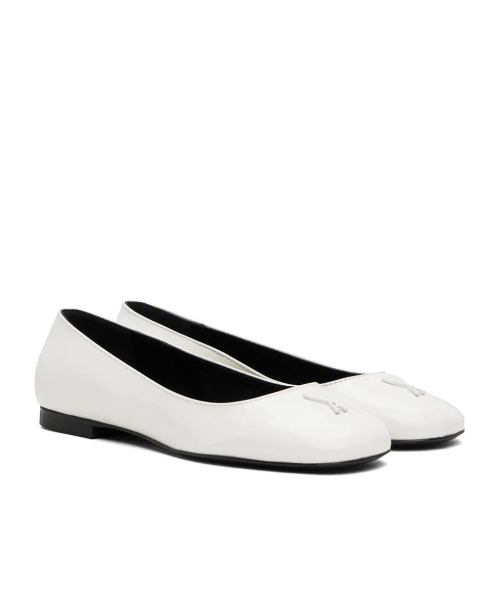 Ami Alexandre Mattiussi White Ami De Cœur Ballerina Flats In White