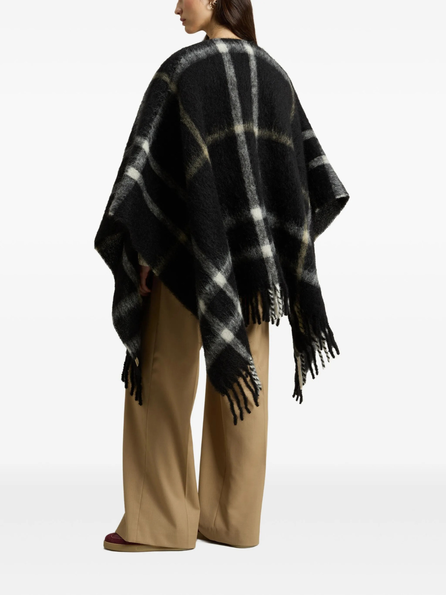 Woolrich Fringed Cape In Black