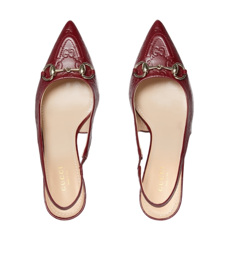 Gucci Horse Title Button High-heeled Sandals In Brown
