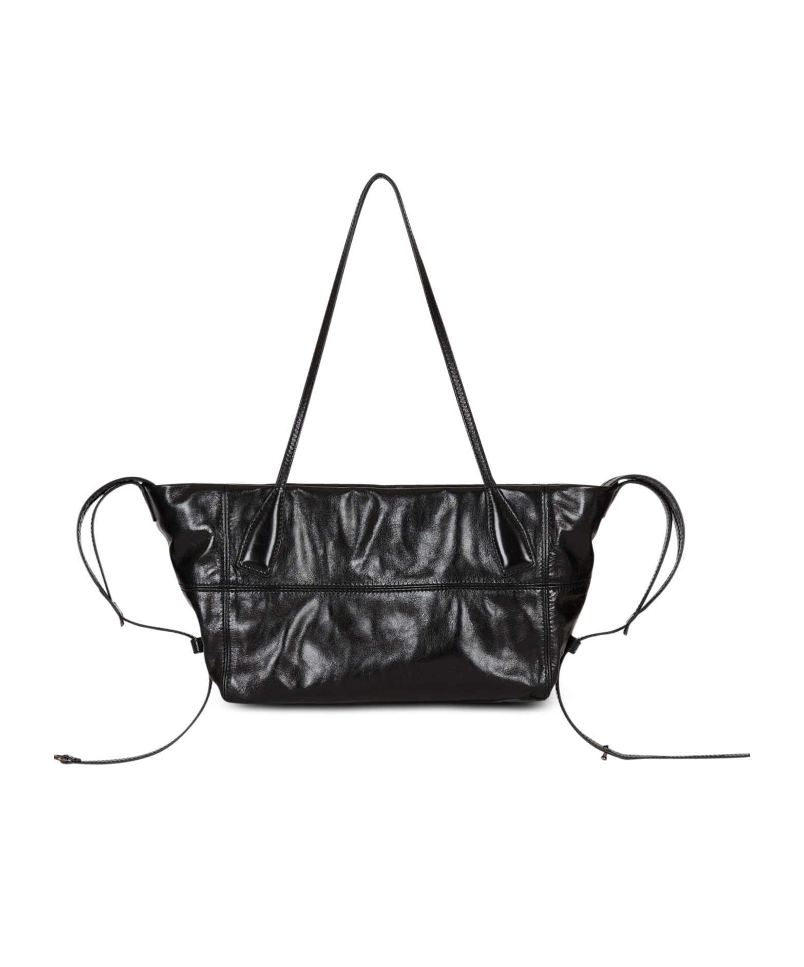 Balmain Track Shiny Leather Tote Bag