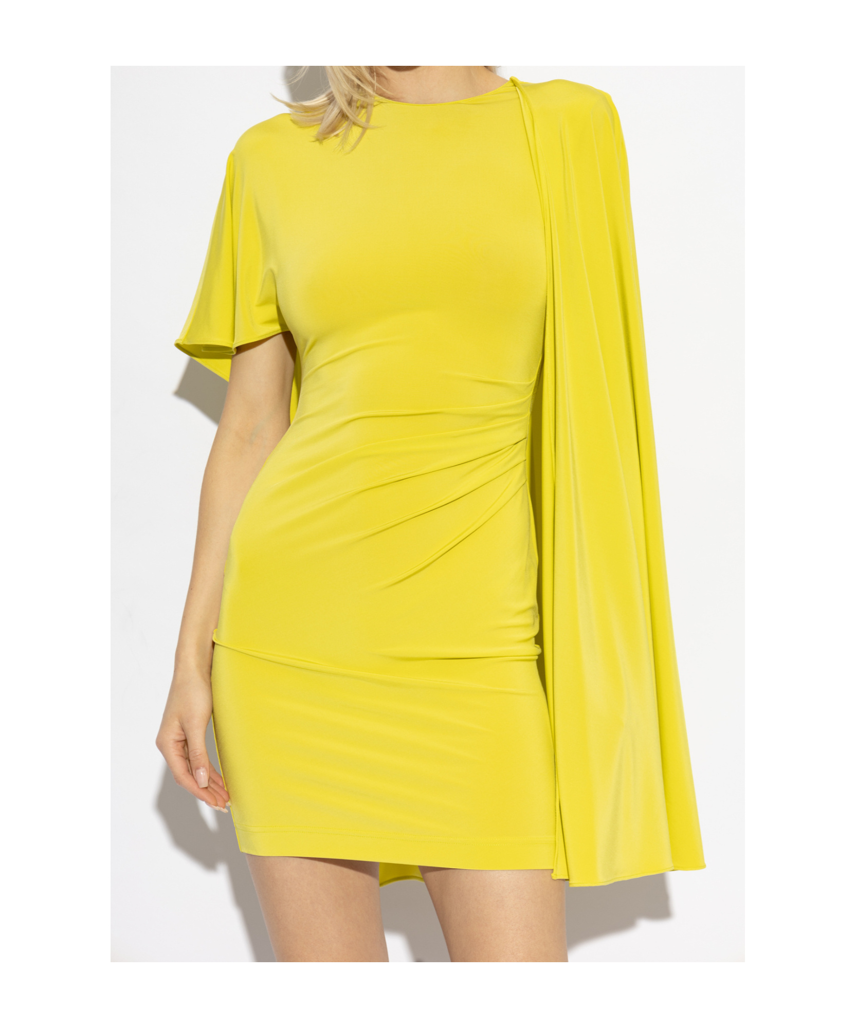 Stella Mccartney Asymmetrical Mini Dress In Yellow
