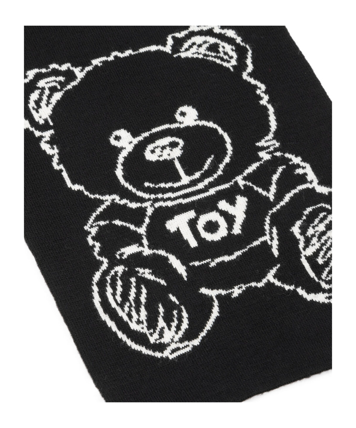 Moschino Teddy Bear Pattern Scarf In Black