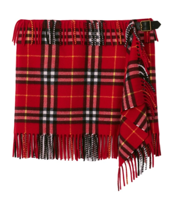 Shop Burberry Tartan-pattern Skirt In Red