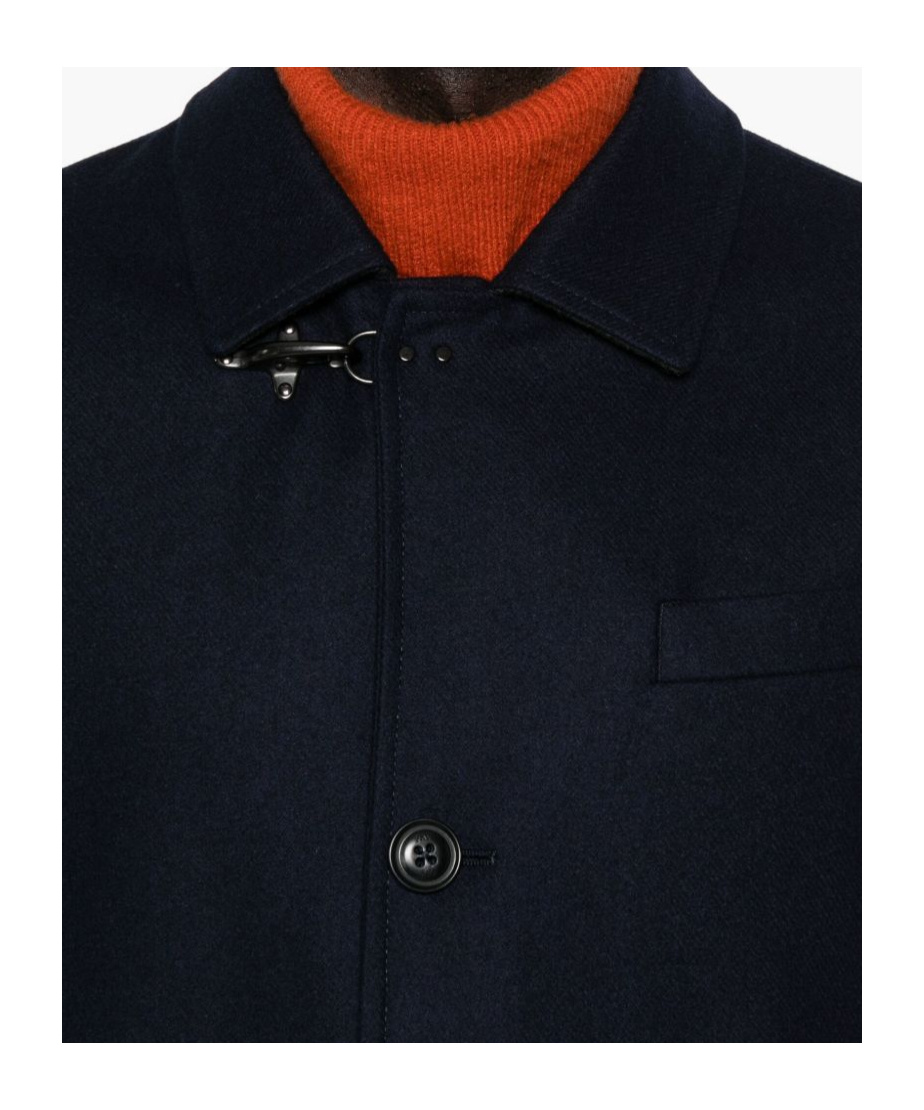 Fay Button-fastening Welt-pocket Coat In Black