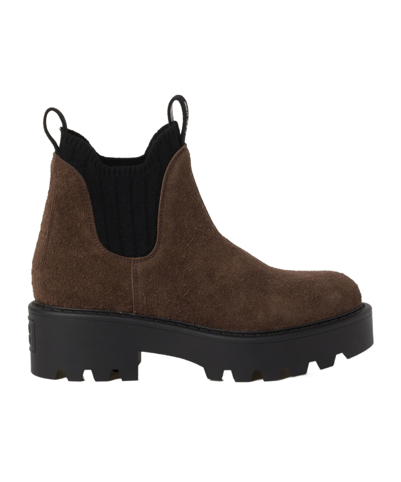 Miu Miu Round-head Short Boots In Black