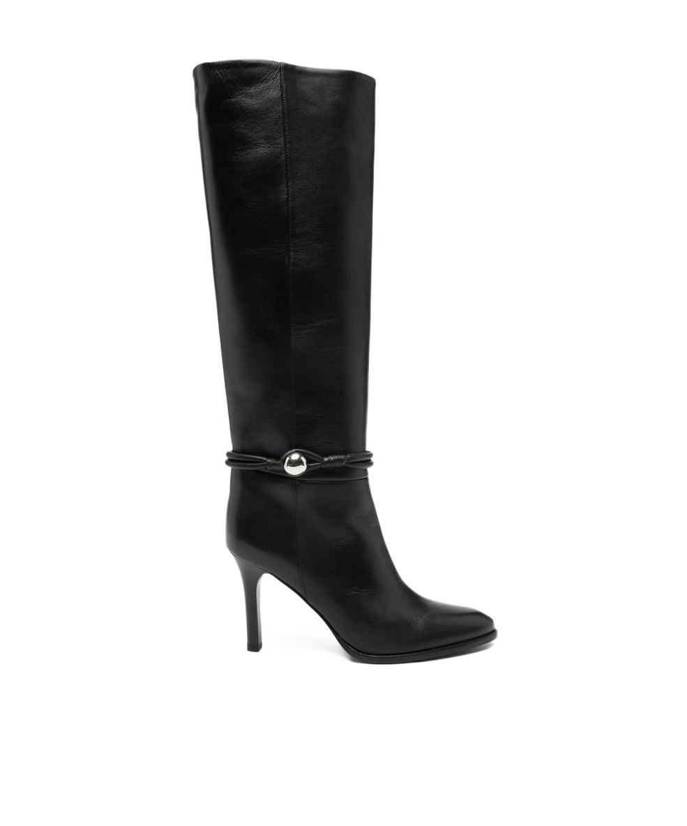 Isabel Marant Ieva Button 90 Leather Knee-high Boots In Black