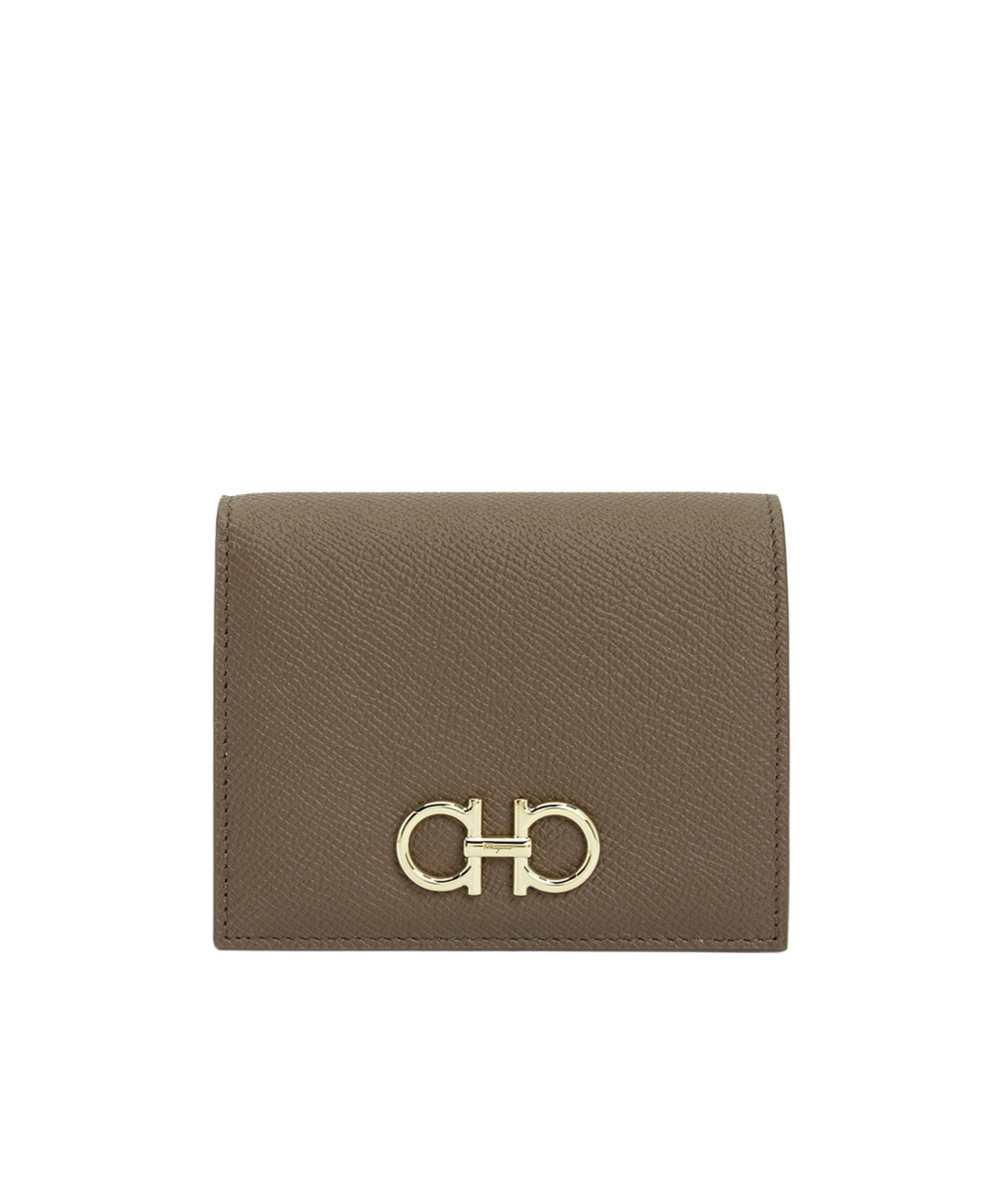 Ferragamo Gancini Compact Wallet In Brown