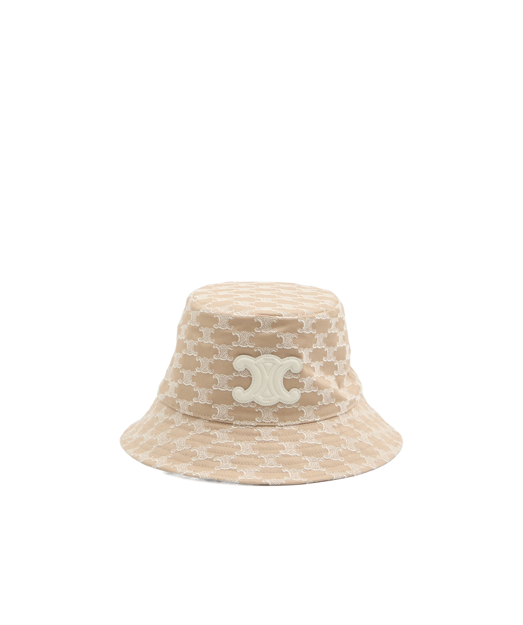 Celine Hat With Triomphe Monogram In Brown
