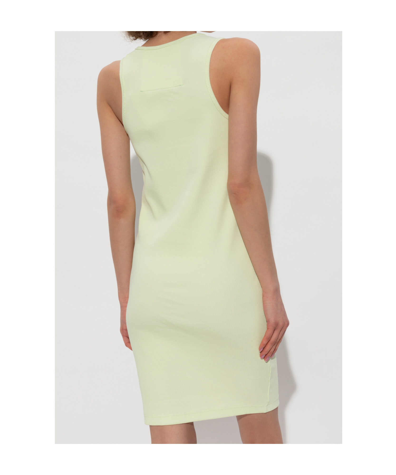 Givenchy 4g Plaque Ribbed-knit Tank Dress In Green
