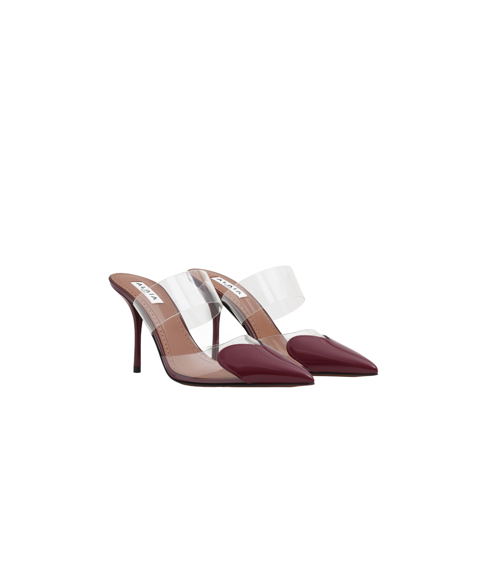 Alaïa Le Cåur Patent Leather Mules In Multicolor
