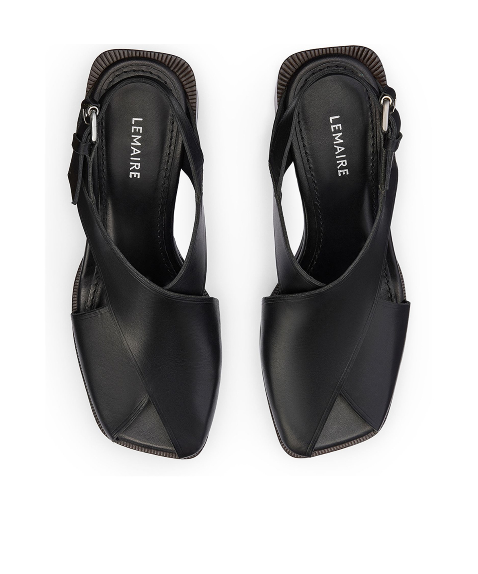 Lemaire 65mm Leather Sandals In Black