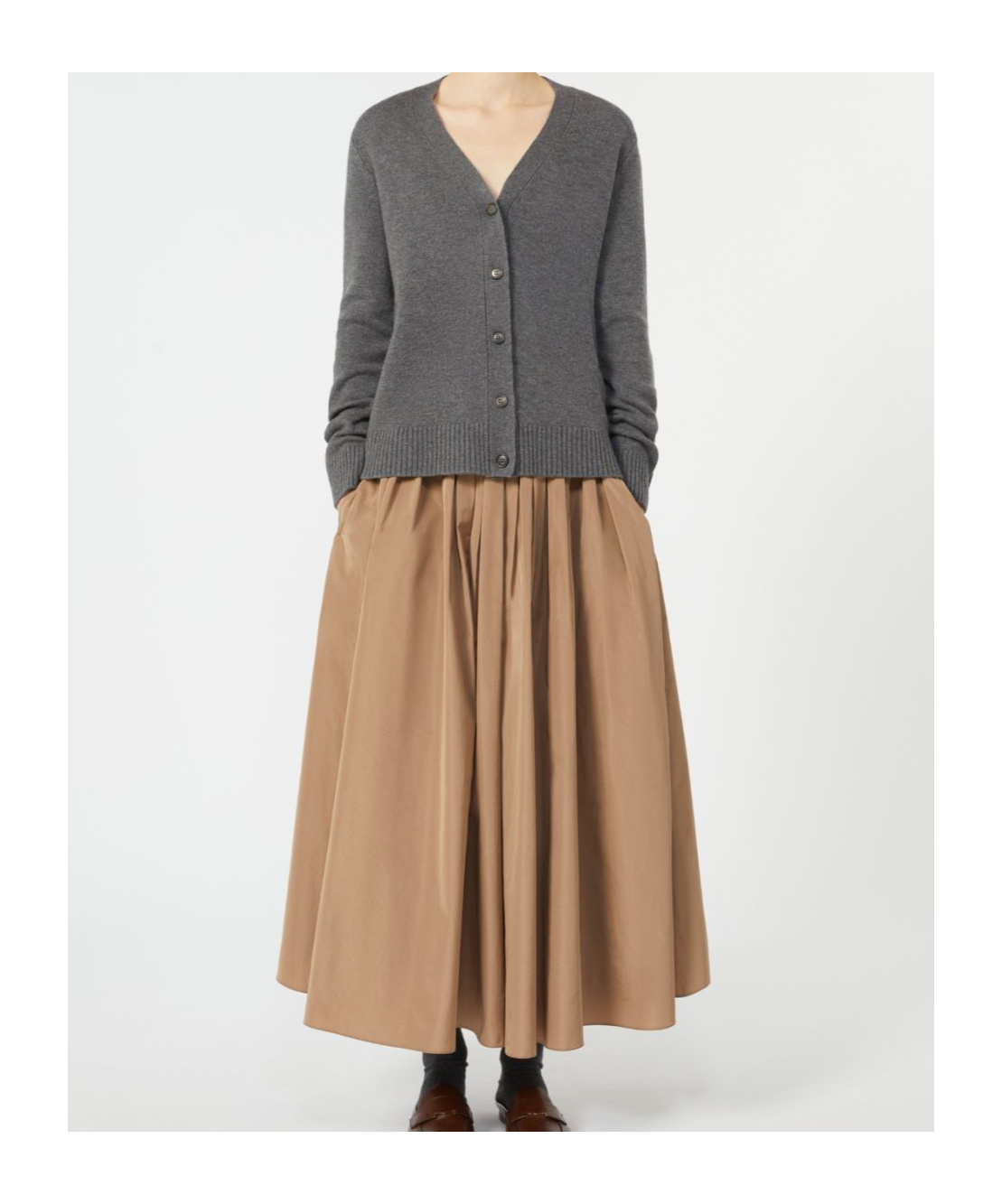 Max Mara Pleated Taffeta Skirt