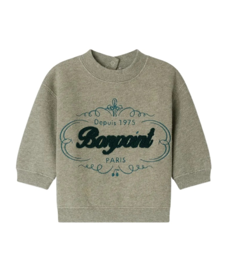 Bonpoint Dady Heritage Logo Embroidered Sweatshirt In Gray