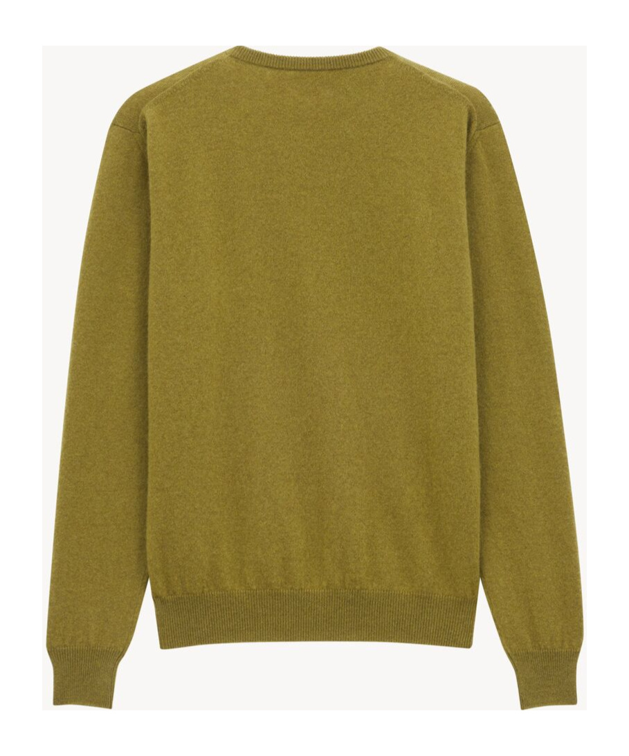 Saint Laurent Long-sleeved Cashmere Sweater In Green