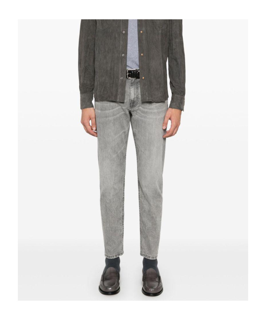 Eleventy Denim Trousers With Belt Loops In Gray