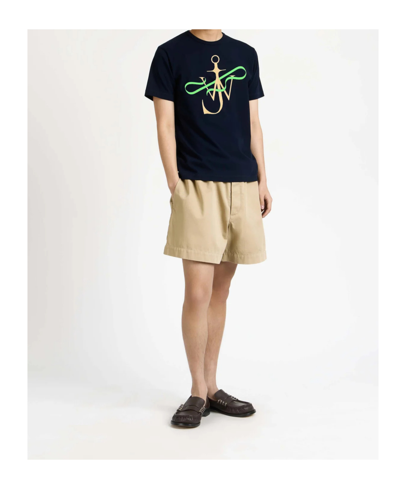Jw Anderson Ribbon Anchor Pattern T-shirt In Blue