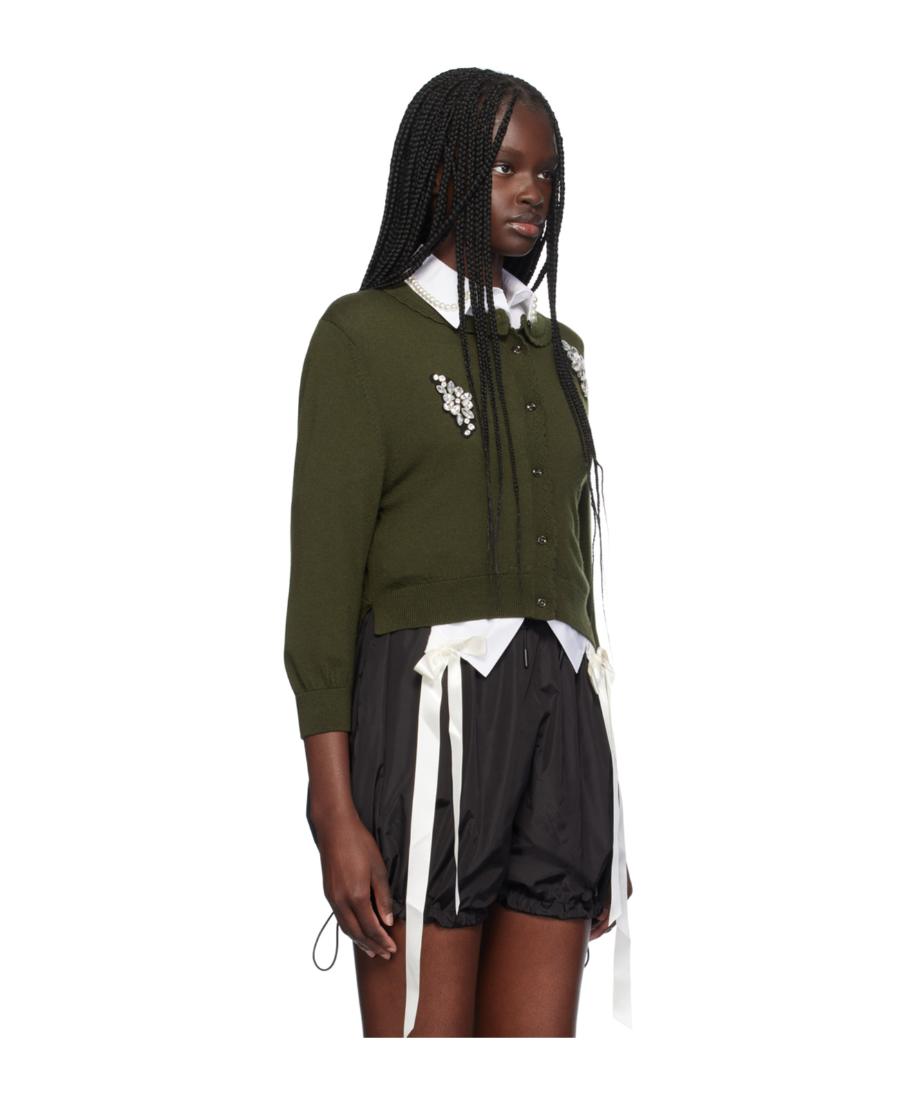 Simone Rocha Embellished Cardigan In Black