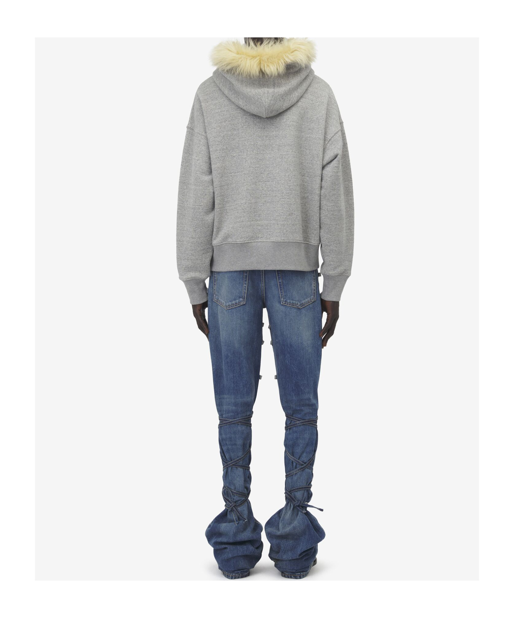 Alexander Mcqueen Terry Fleece Hooded Sweatshirt In Gray