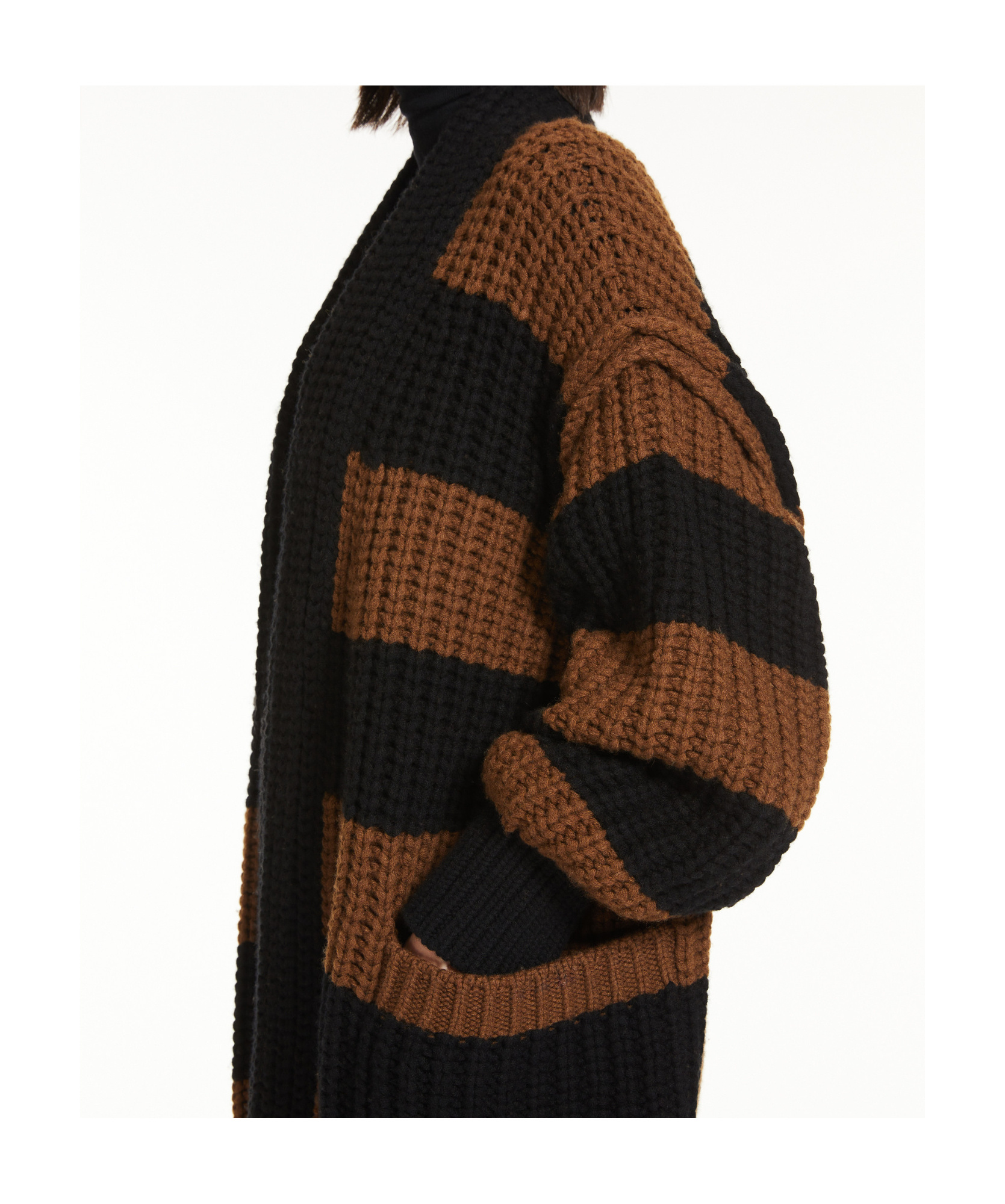 Max Mara Women Wool And Cashmere Oversized Cardigan In Black