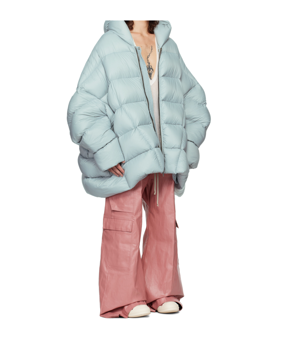 Rick Owens Jumbo Hooded Peter Coat In Green