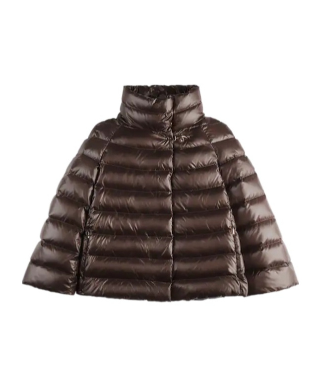 Fay Striped Down Jacket In Brown